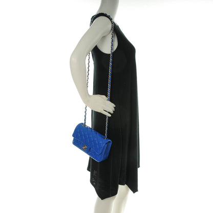 Chanel Lambskin Quilted Mini Rectangular Flap Blue 2 of 8