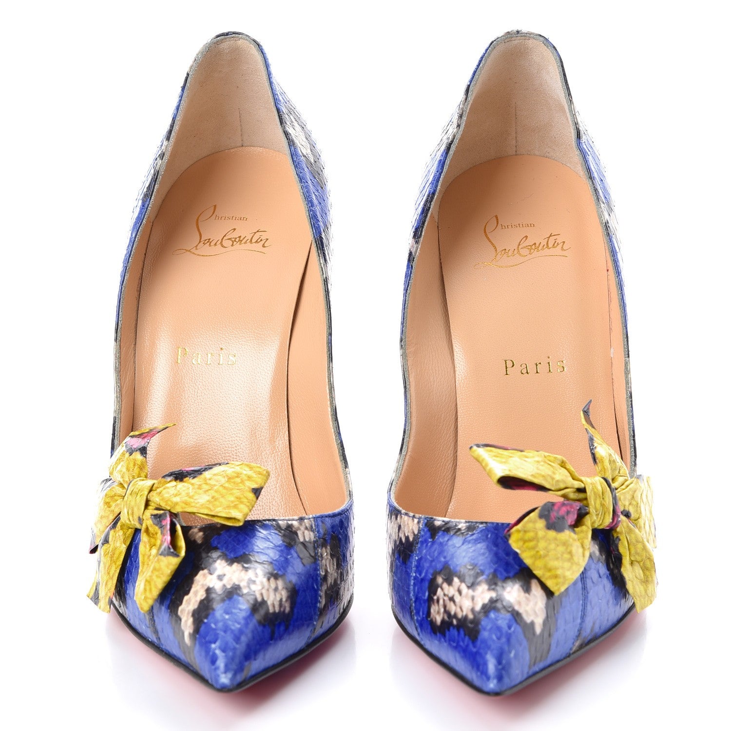 Christian Louboutin Ayers Watersnake Madame Menodo 100 Pumps 38 Version Blue 2 of 9