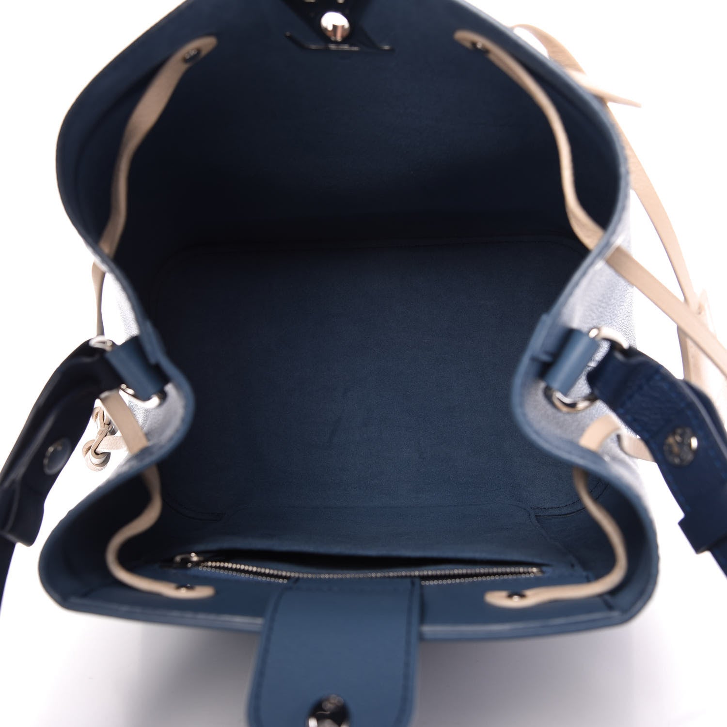 Louis Vuitton Calfskin Lockme Bucket Blue Jean 5 of 11