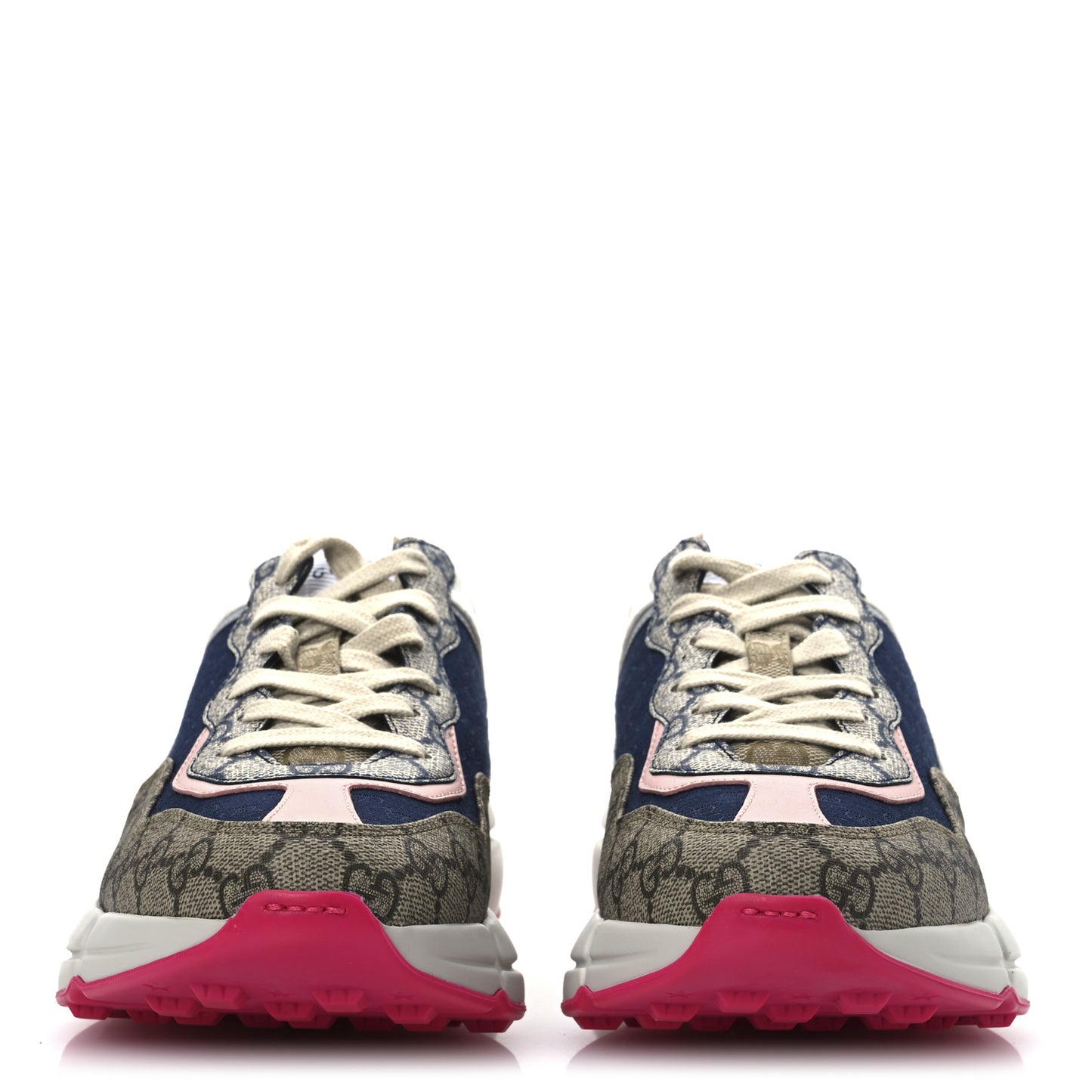 GG Supreme Monogram Mix Monogram Womens Rhyton Sneakers 39 London Blue Beige Pale Pink