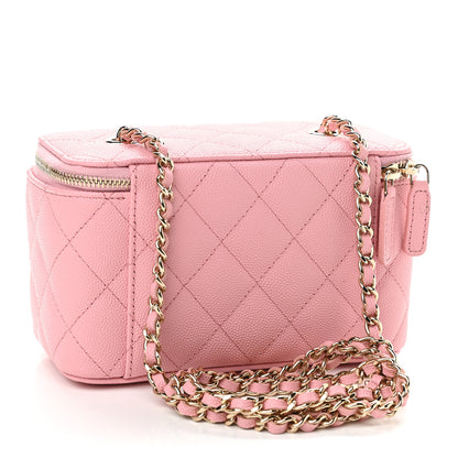 Chanel Caviar Quilted Small Vanity Case With Chain Pink 3 of 9
