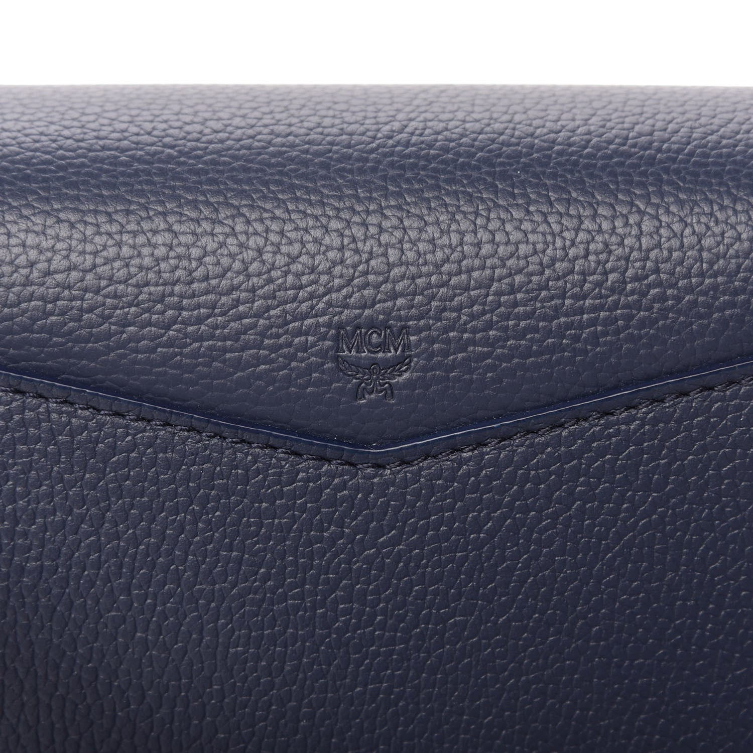 MCM Visetos Calfskin Small Patricia Shoulder Bag Mood Indigo White 10 of 12