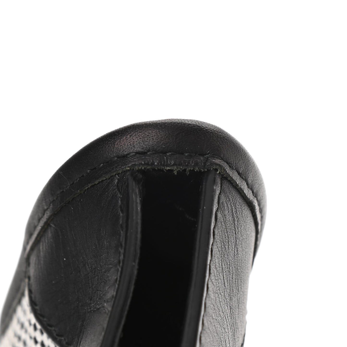 Calfskin Twill Classic Silver Hardware Mini City Black White