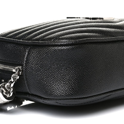 Saint Laurent Grain De Poudre Matelasse Monogram Mini Lou Camera Bag Black 6 of 12