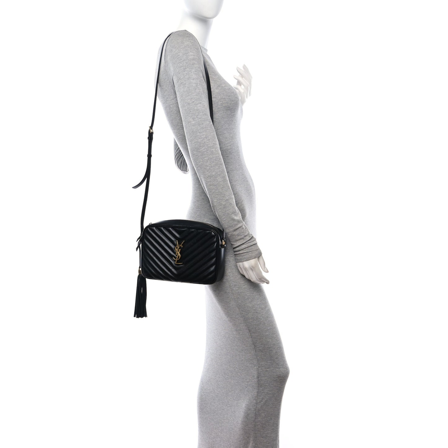 Calfskin Matelasse Monogram Lou Camera Bag Black