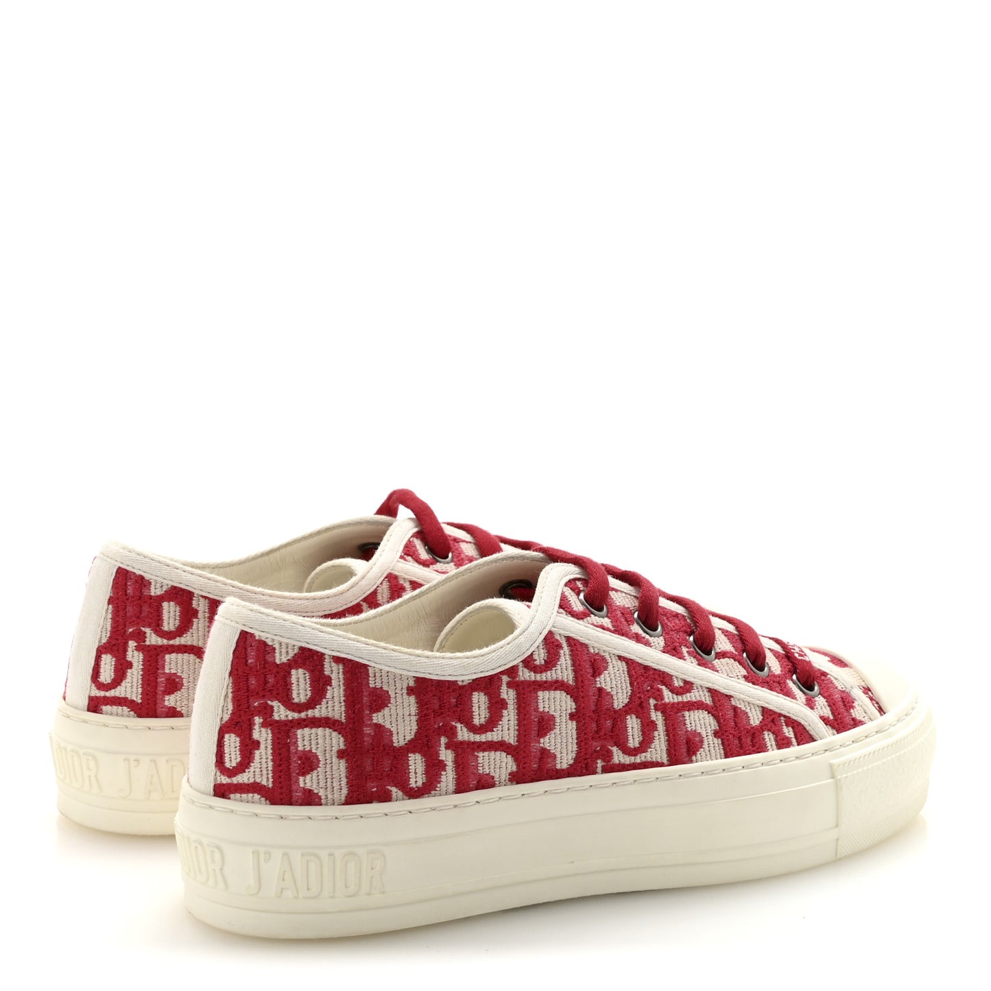 Canvas Oblique Walk'N'Dior Low Top Sneakers 35 Framboise