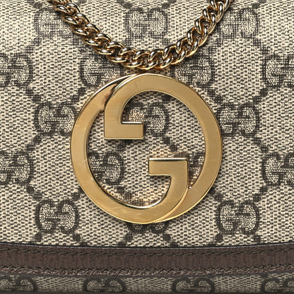 Gucci GG Supreme Monogram Textured Dollar Calfskin Blondie Continental Chain Wallet Beige Ebony New Acero 8 of 11