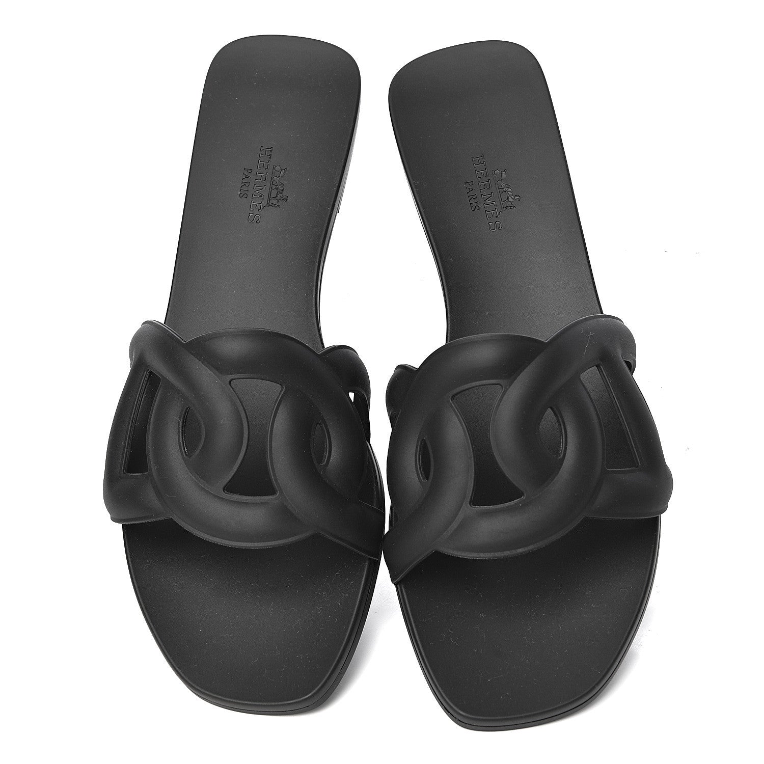 Hermes Rubber Aloha Sandals 38 Black 8 of 8