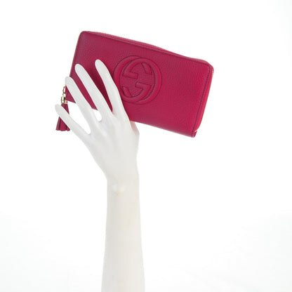 Gucci Pebbled Calfskin Soho Zip Around Wallet Bright Bougainvillea 2 of 7