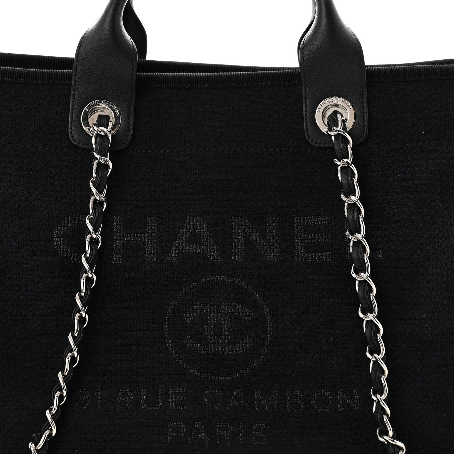 Chanel Mixed Fibers Medium Deauville Tote Black 9 of 12