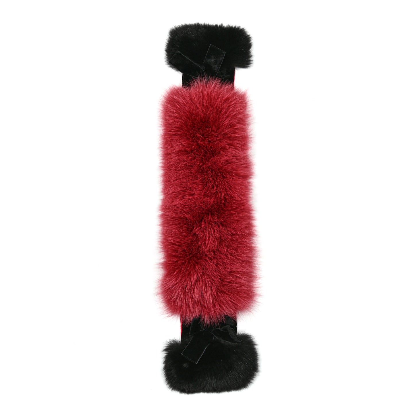 Fox Fur Stole Pink Black