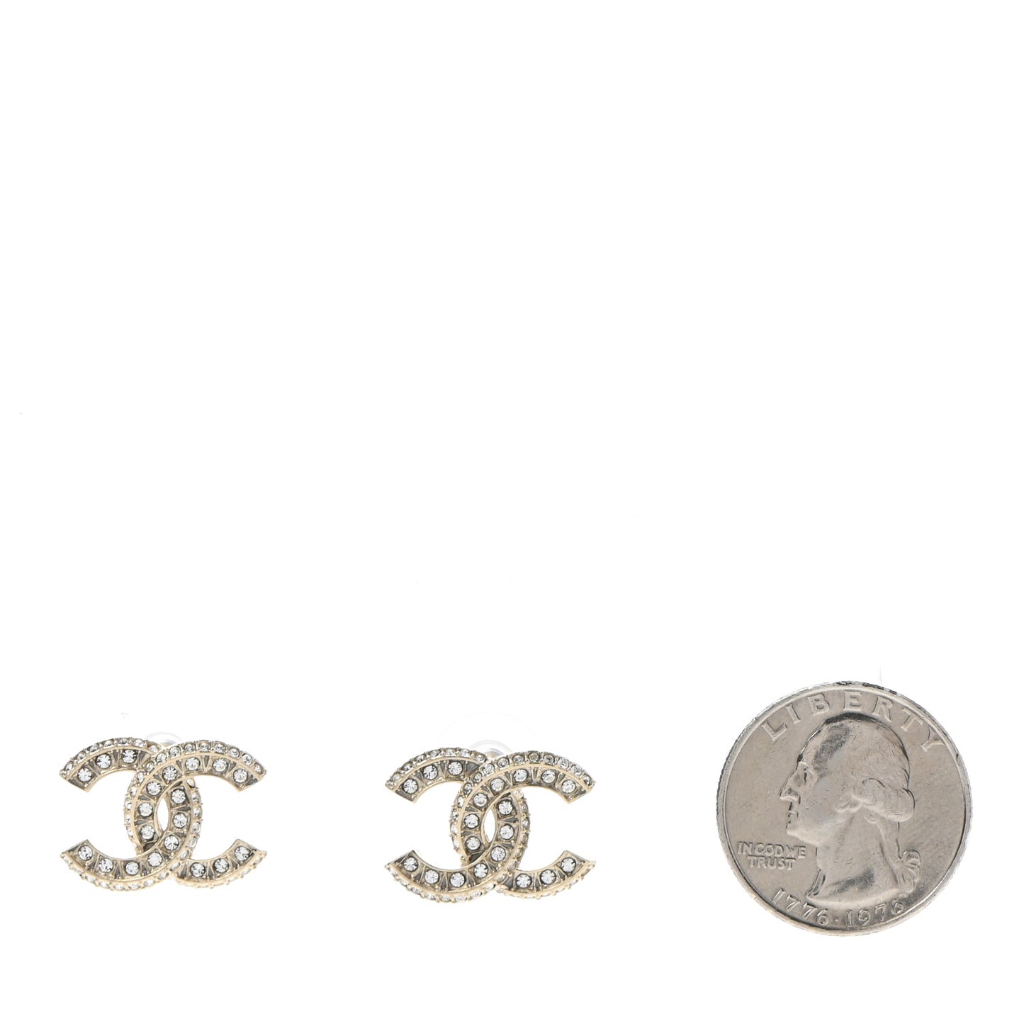Crystal Timeless CC Earrings Light Gold