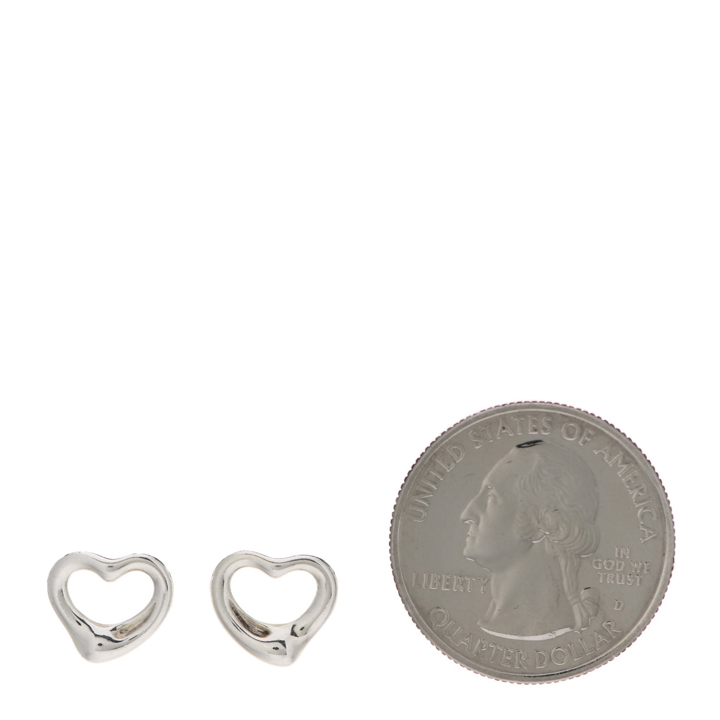 Sterling Silver 11mm Elsa Peretti Open Heart Earrings