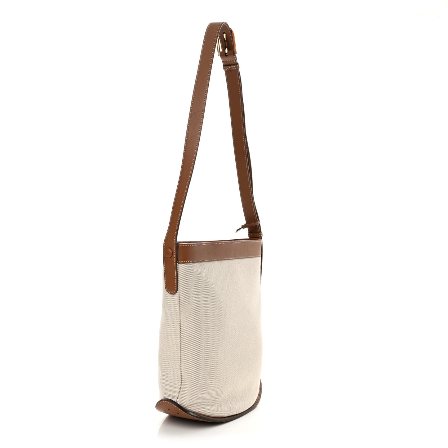 Linen Canvas Supple Calfskin Pin Daily Surpique Bucket Naturel