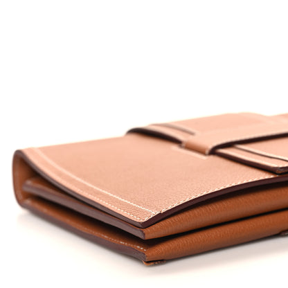 Hermes Evergrain Evercolor H Passant Clutch Gold 10 of 12