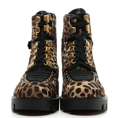 Christian Louboutin Pony Hair Calfskin Macademia Biker Boots 38 Black 2 of 7