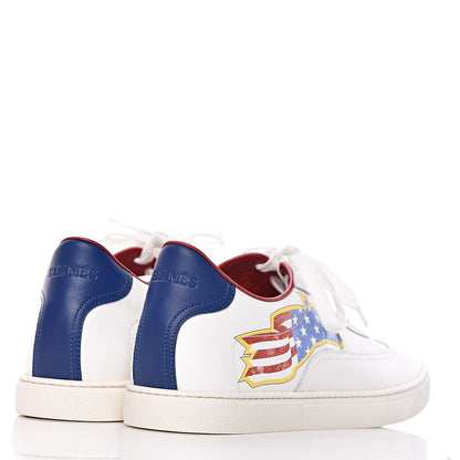 Hermes Calfskin Printed Mens Quicker Sneakers 43.5 White 4 of 9