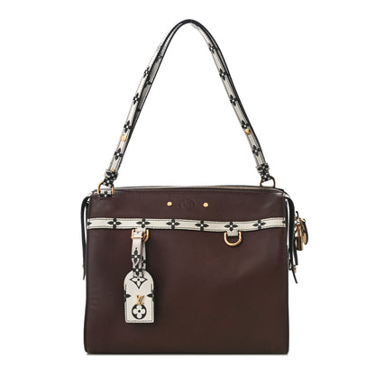 Louis Vuitton Calfskin Colored Monogram Speedy Amazon MM Chocolate White 1 of 14