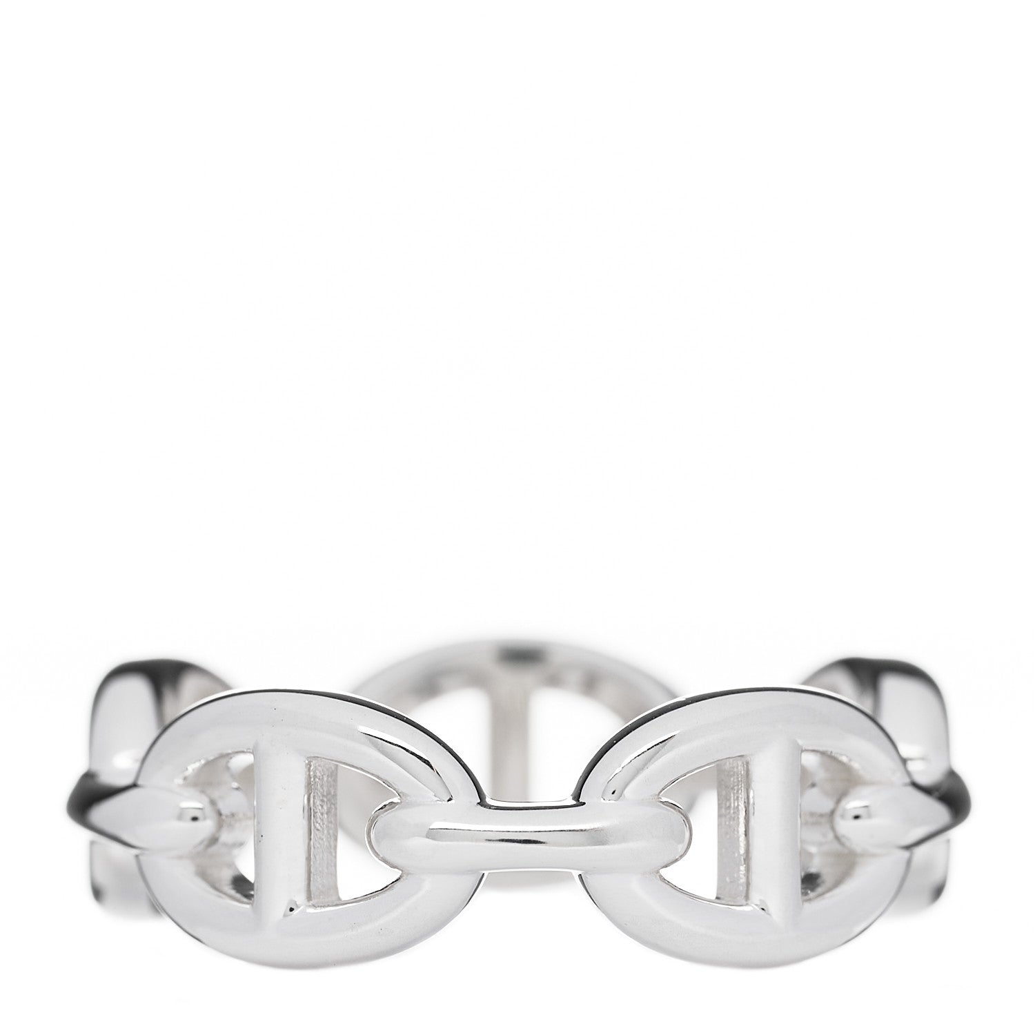 Hermes Sterling Silver PM Chaine d'Ancre Enchainee Band Ring 56 7.5 3 of 5