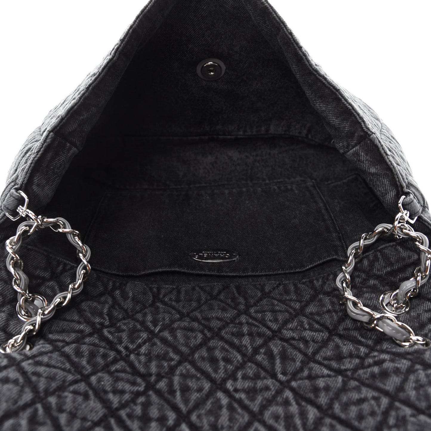 Denim Quilted Denimpression Flap Grey Black