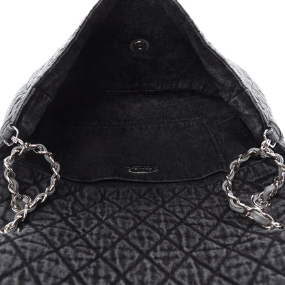 Chanel Denim Quilted Denimpression Flap Grey Black 6 of 12