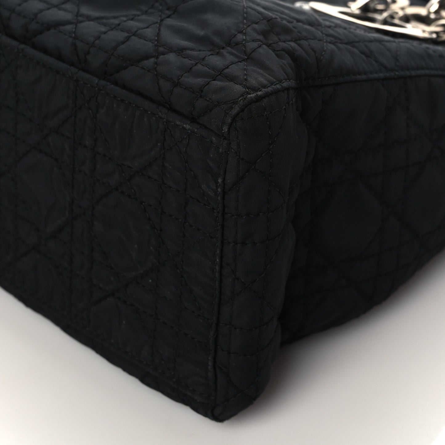 Nylon Cannage Medium Lady Dior Black