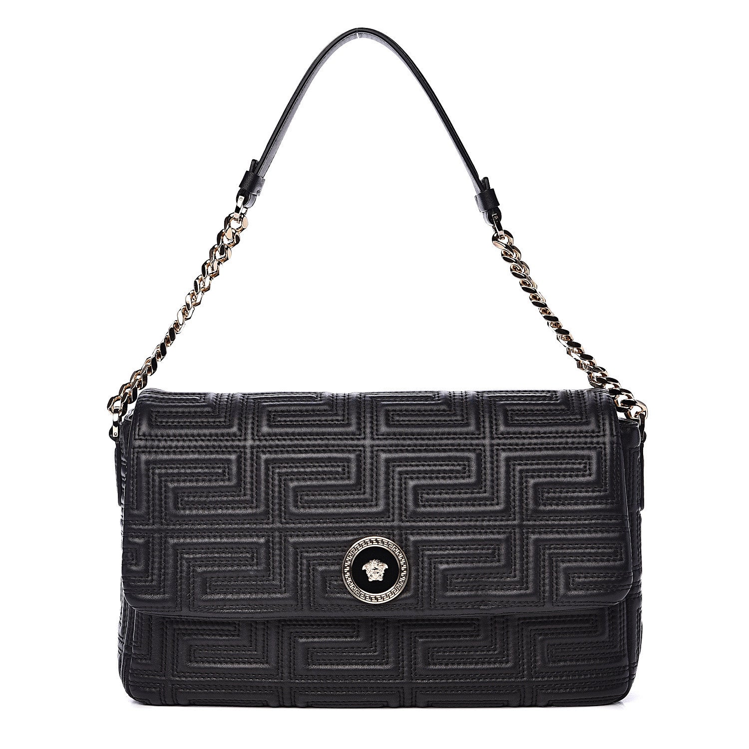 Versace Nappa Quilted Shoulder Bag Black 1 of 12