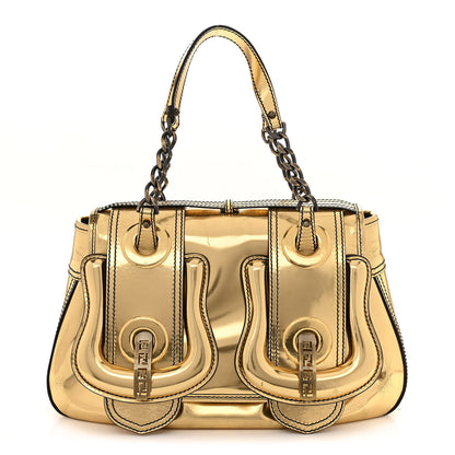 Fendi Patent Calfskin B Bag Gold 1 of 17