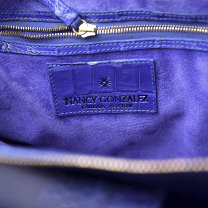 Nancy Gonzalez Crocodile Cristina Satchel Electric Blue 6 of 13