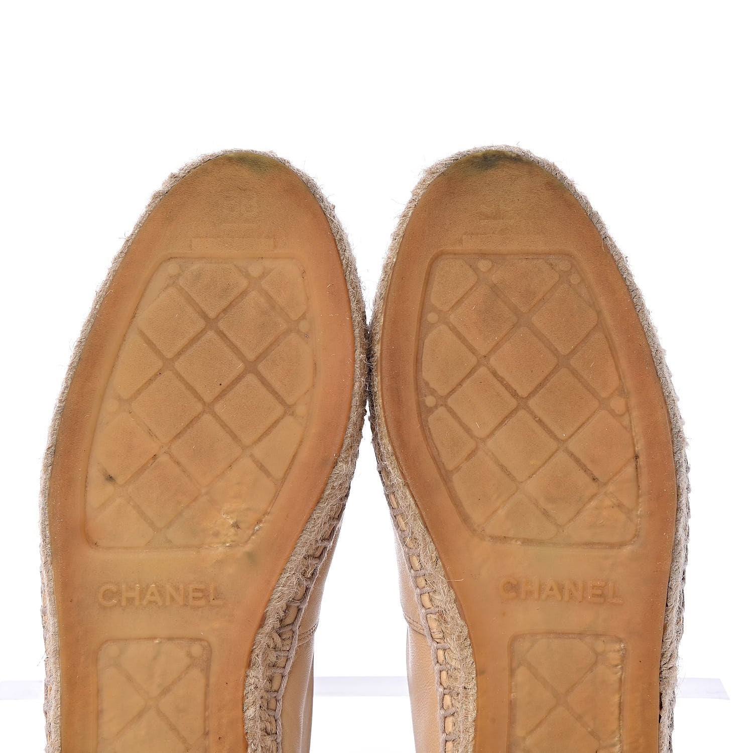 Chanel Lambskin CC Espadrilles 38 Beige Black 14 of 18
