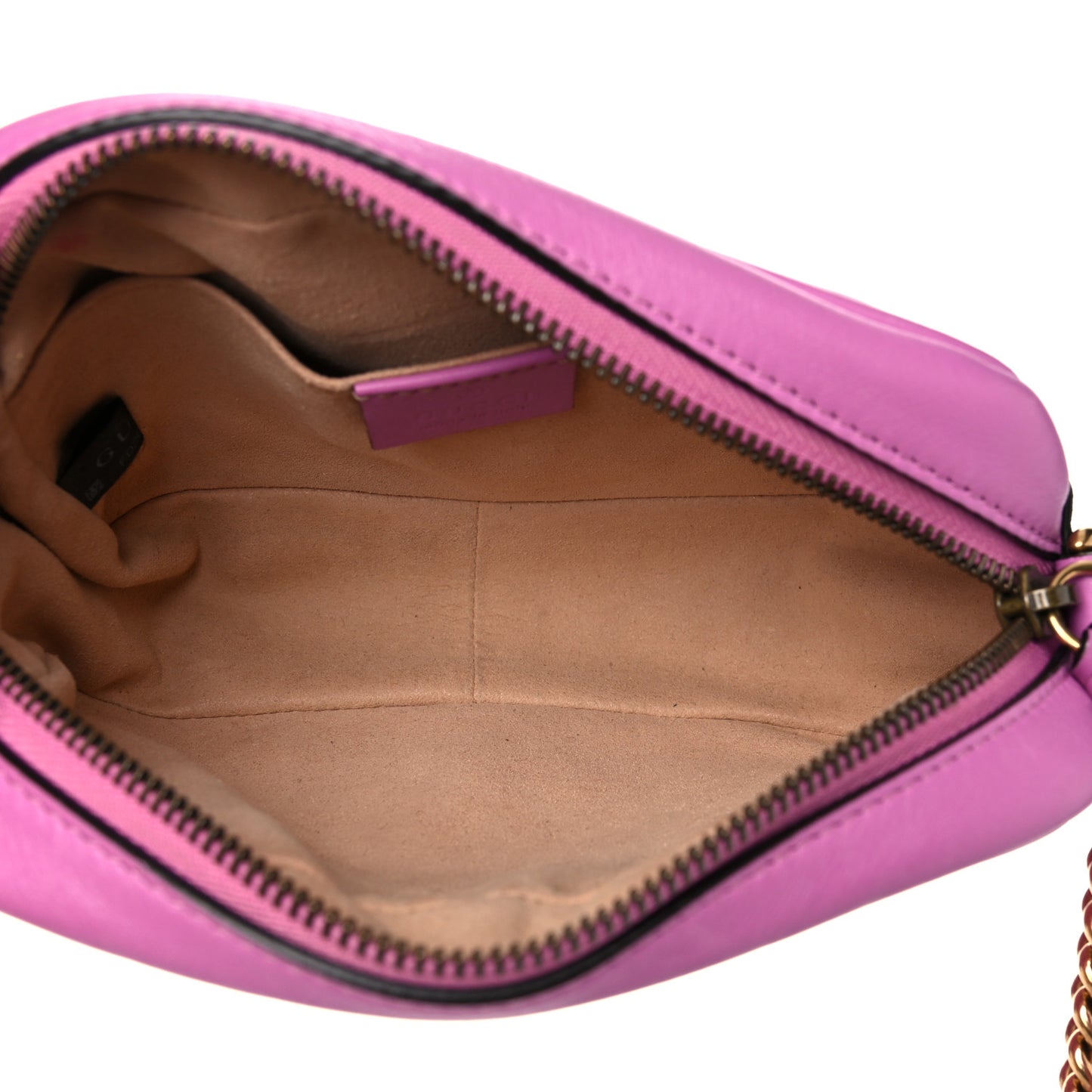 Calfskin Matelasse Mini GG Marmont Chain Shoulder Bag Candy Mousse