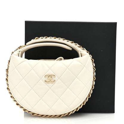 Chanel Lambskin Quilted Chain Around Pouch White 13 of 13