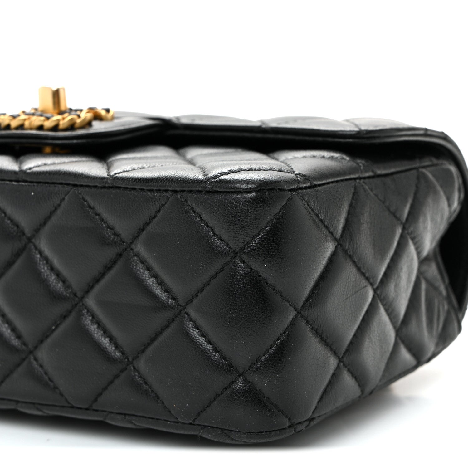 Chanel Lambskin Quilted Mini Strass On Top Flap Black 10 of 10