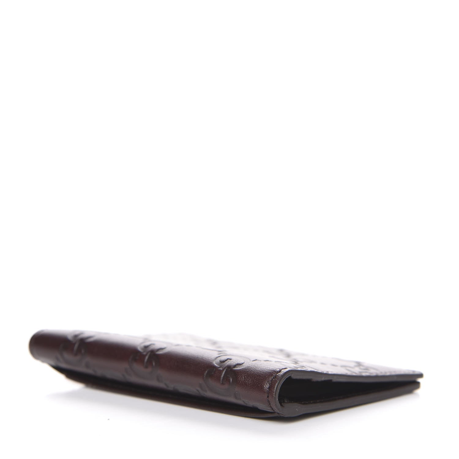 Gucci Guccissima Margaux Calfskin Avel Train Pass Card Case Chocolate 4 of 8