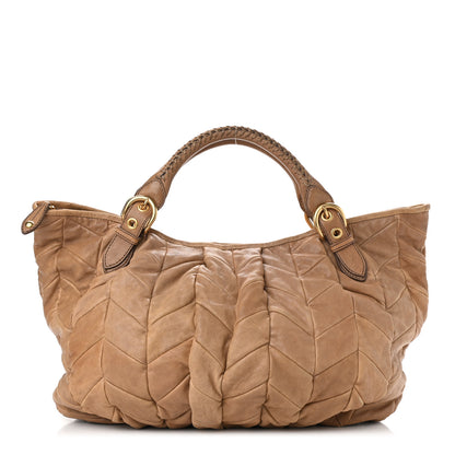 Miu Miu Nappa Large Patchwork Tote Cammello 1 of 12