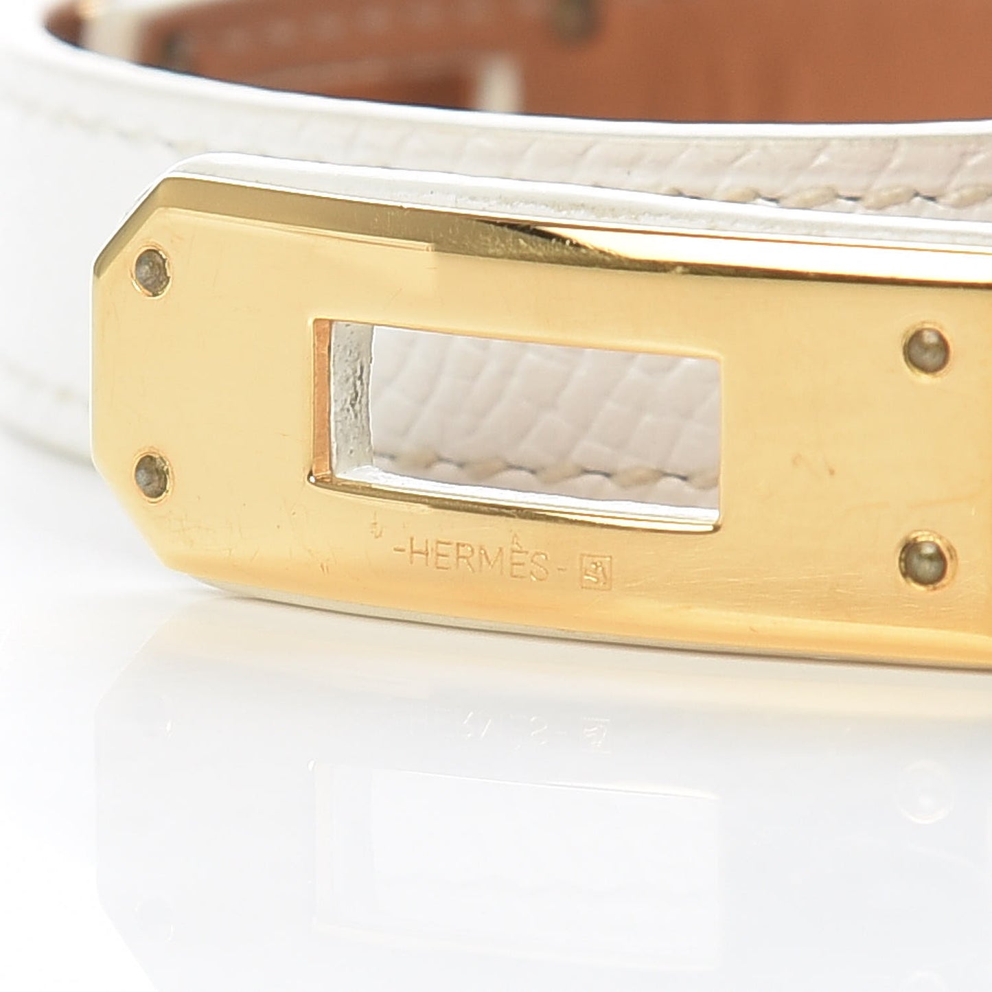Epsom Kelly Double Tour Bracelet M White