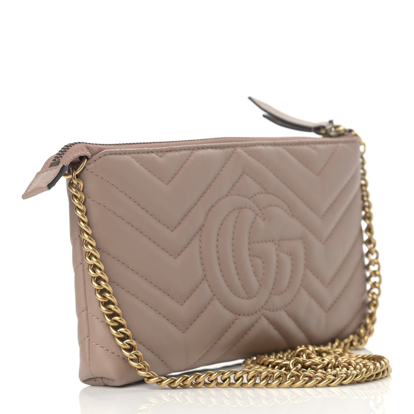 Calfskin Matelasse Mini GG Marmont Chain Bag Porcelain Rose