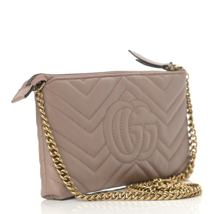 Gucci Calfskin Matelasse Mini GG Marmont Chain Bag Porcelain Rose 3 of 9