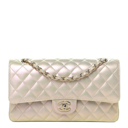 Chanel Iridescent Lambskin Quilted Medium Double Flap Ivory 1 of 12
