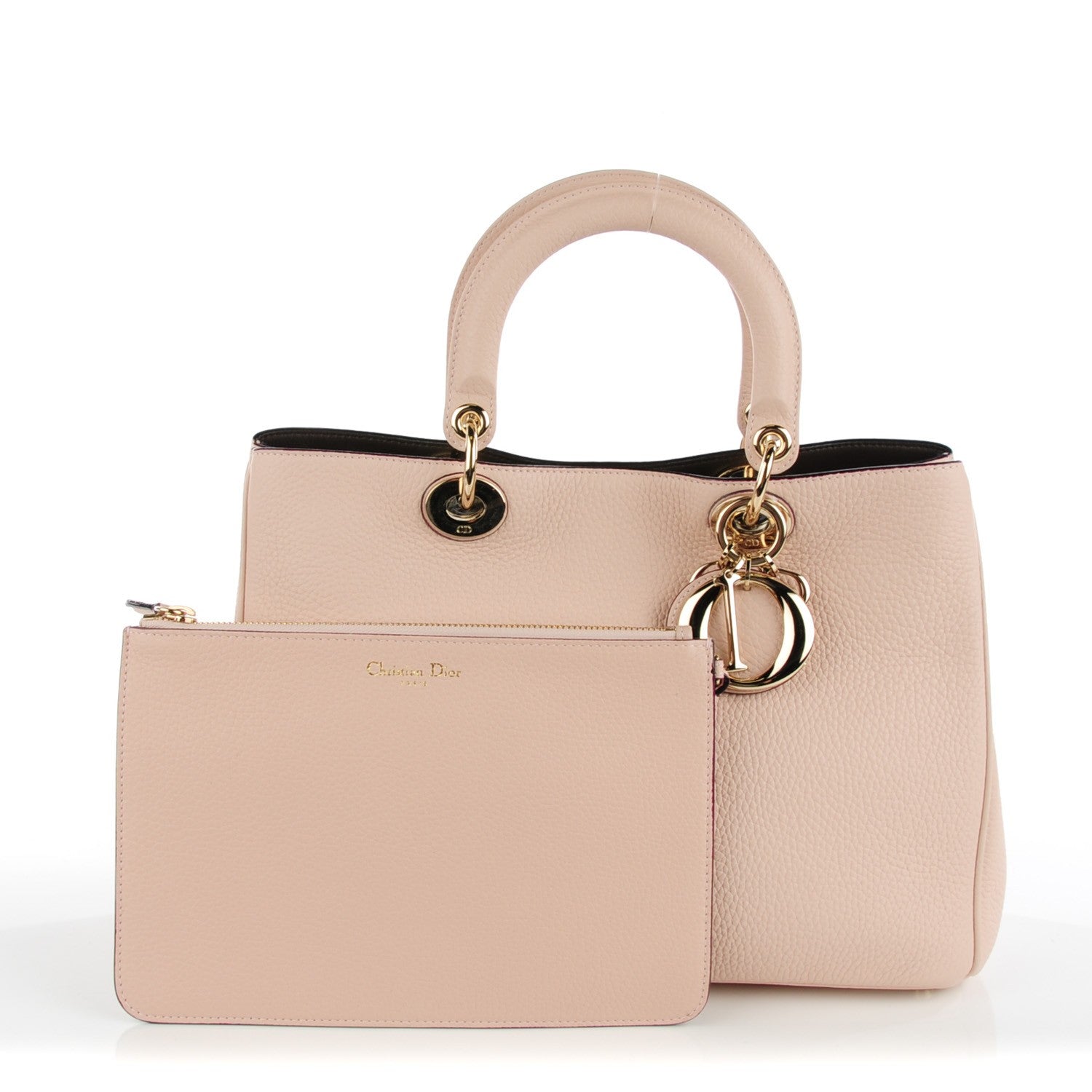 Christian Dior Bullcalf Medium Diorissimo Tote Rose Poudre 2 of 8