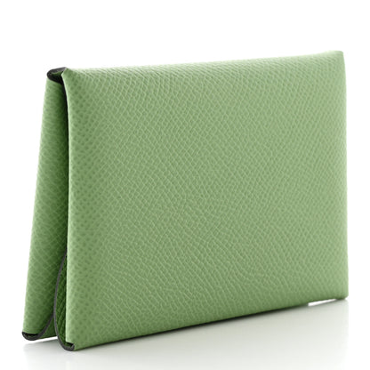Hermes Epsom Calvi Duo Card Case Vert Criquet 3 of 9