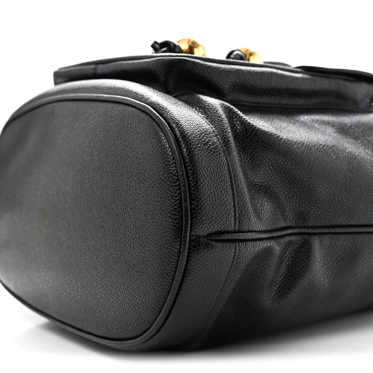 Caviar CC Drawstring Shoulder Bag Black