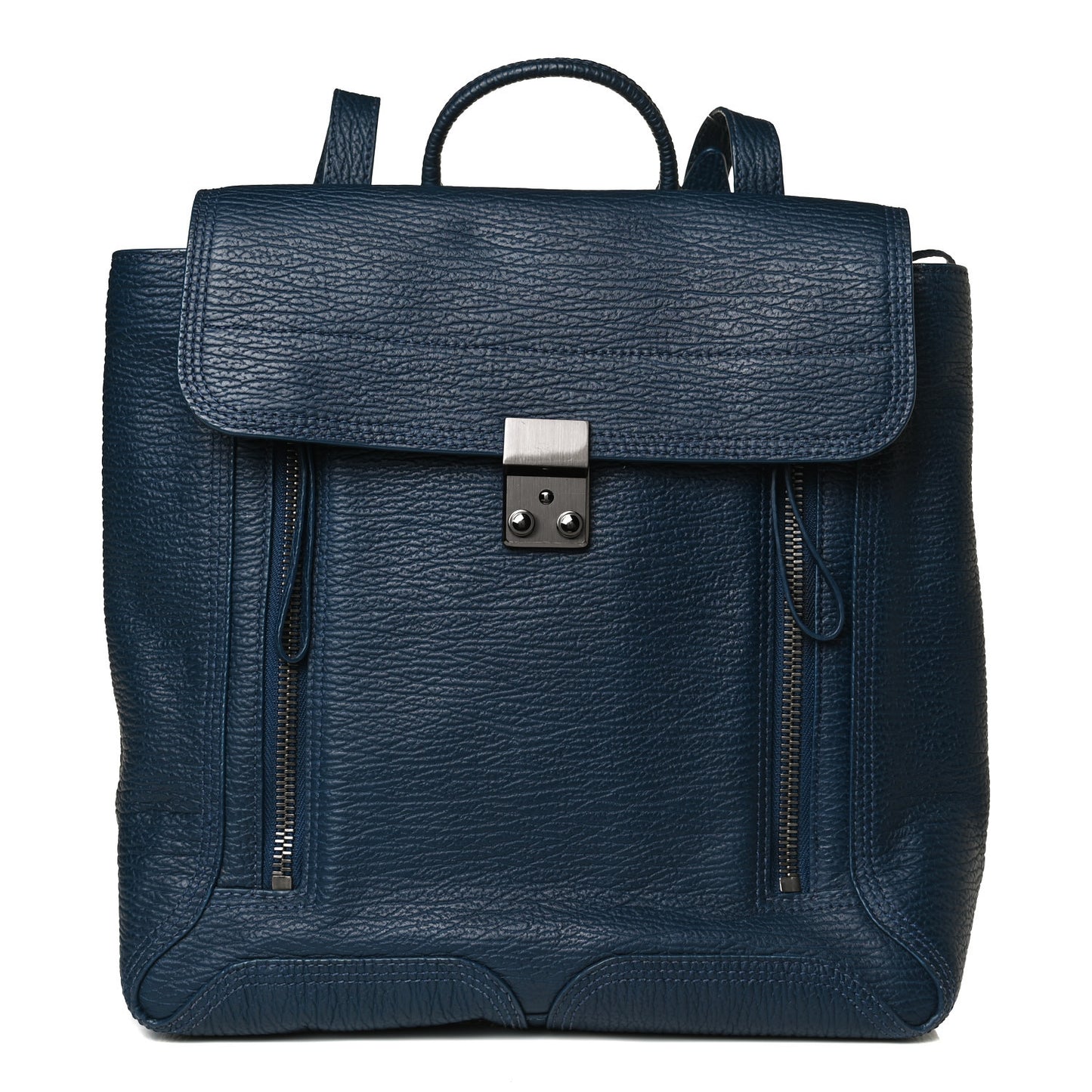 Textured Calfskin Pashli Backpack Navy