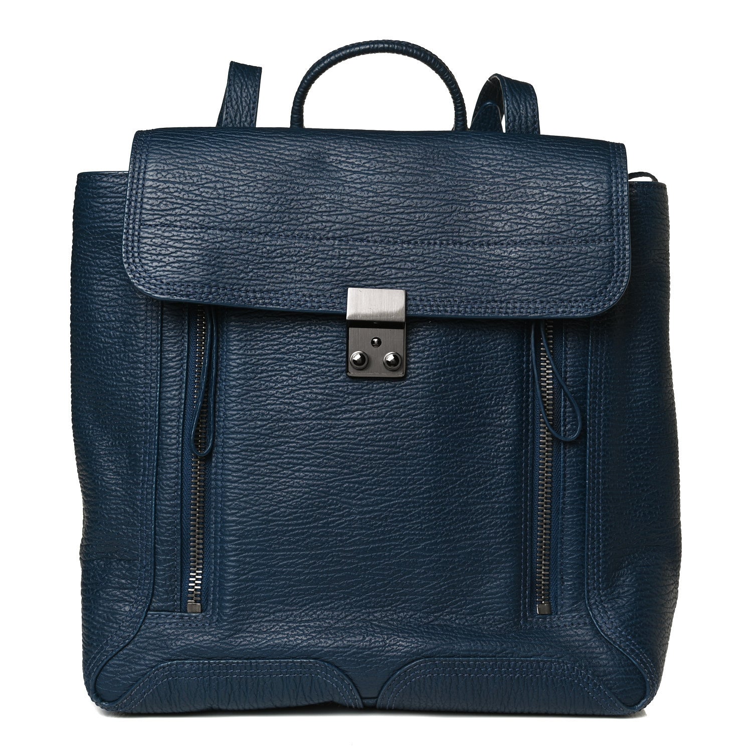 3.1 Phillip Lim Textured Calfskin Pashli Backpack Navy 1 of 17