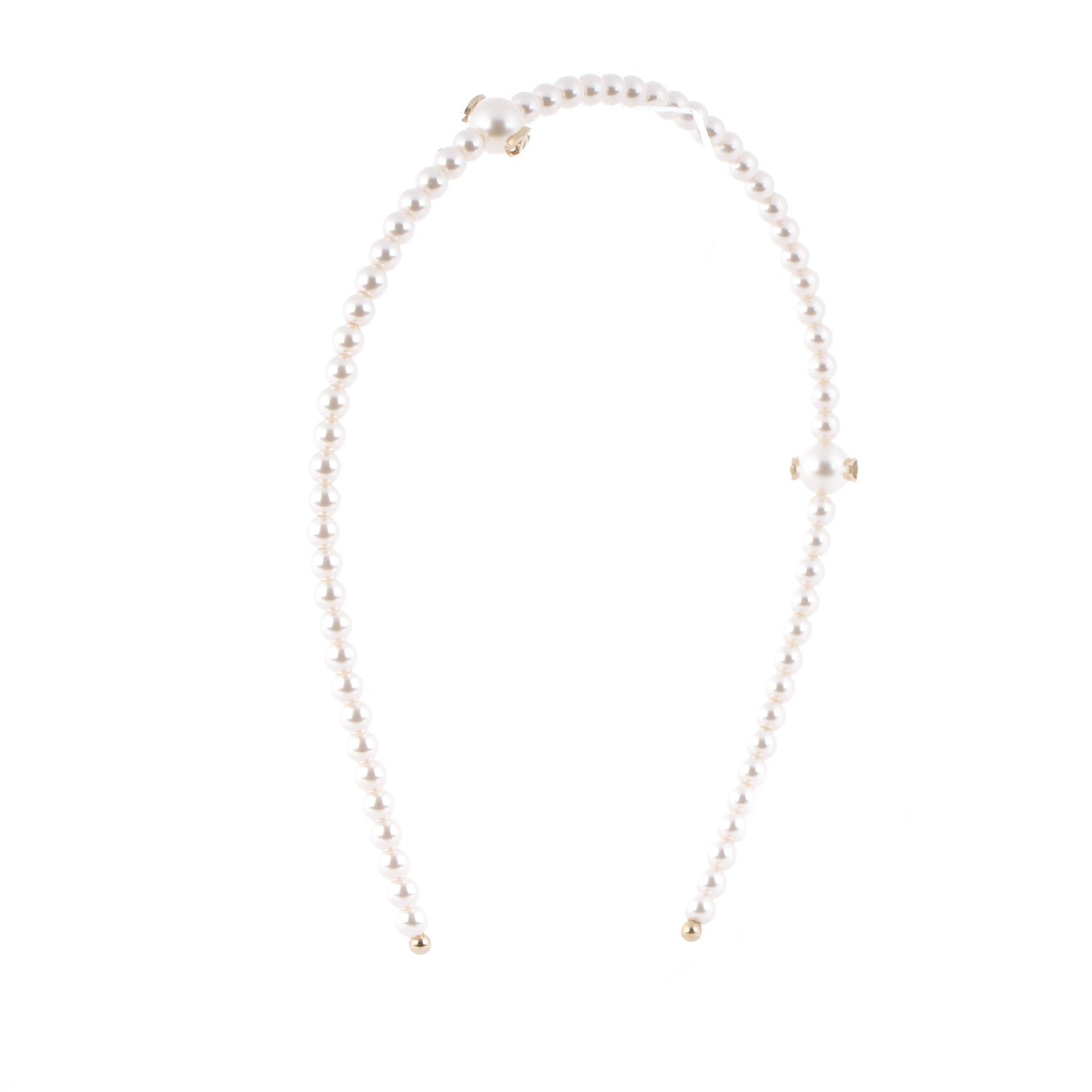 Chanel Pearl CC Headband Ivory 3 of 4