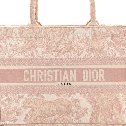 Christian Dior Canvas Toile De Jouy Embroidered Medium Book Tote Pink 8 of 16