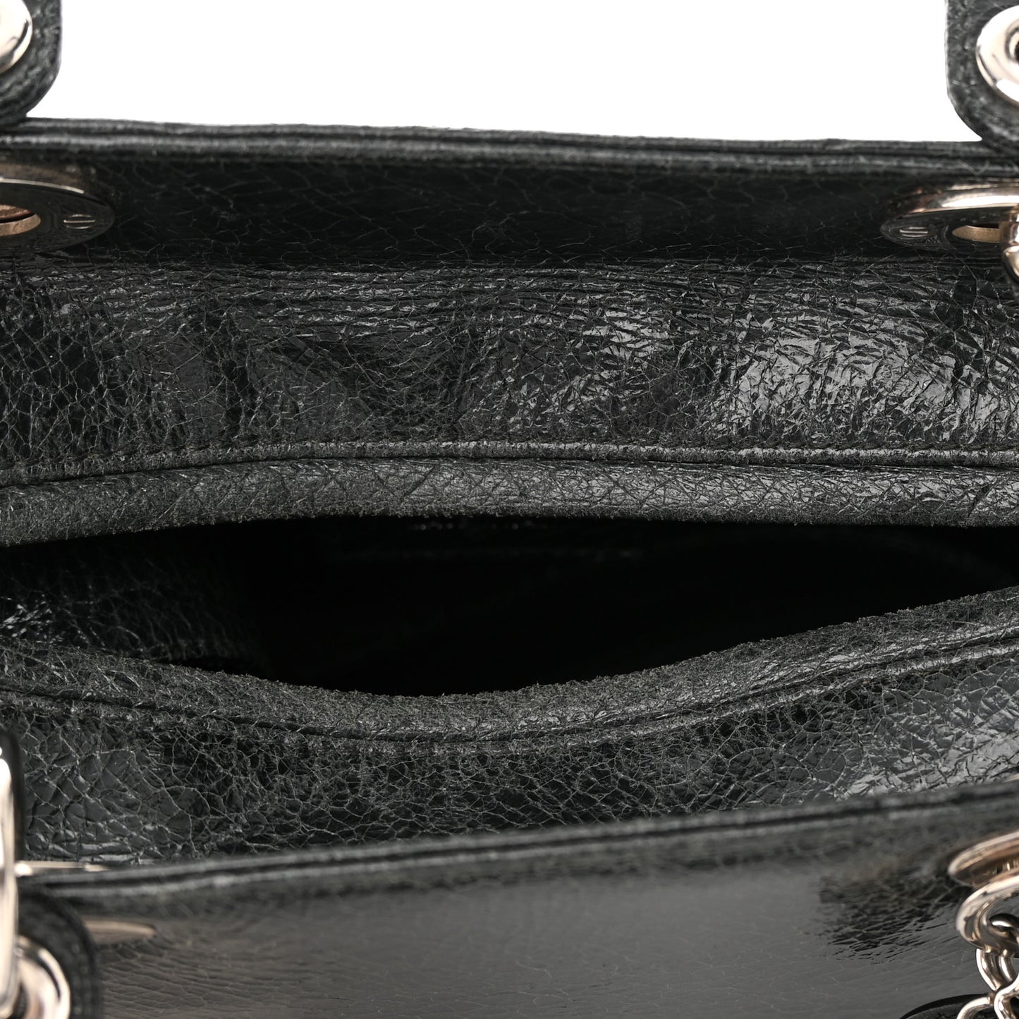 Ceramic Effect Deerskin Jeweled Swan Lady Dior Black