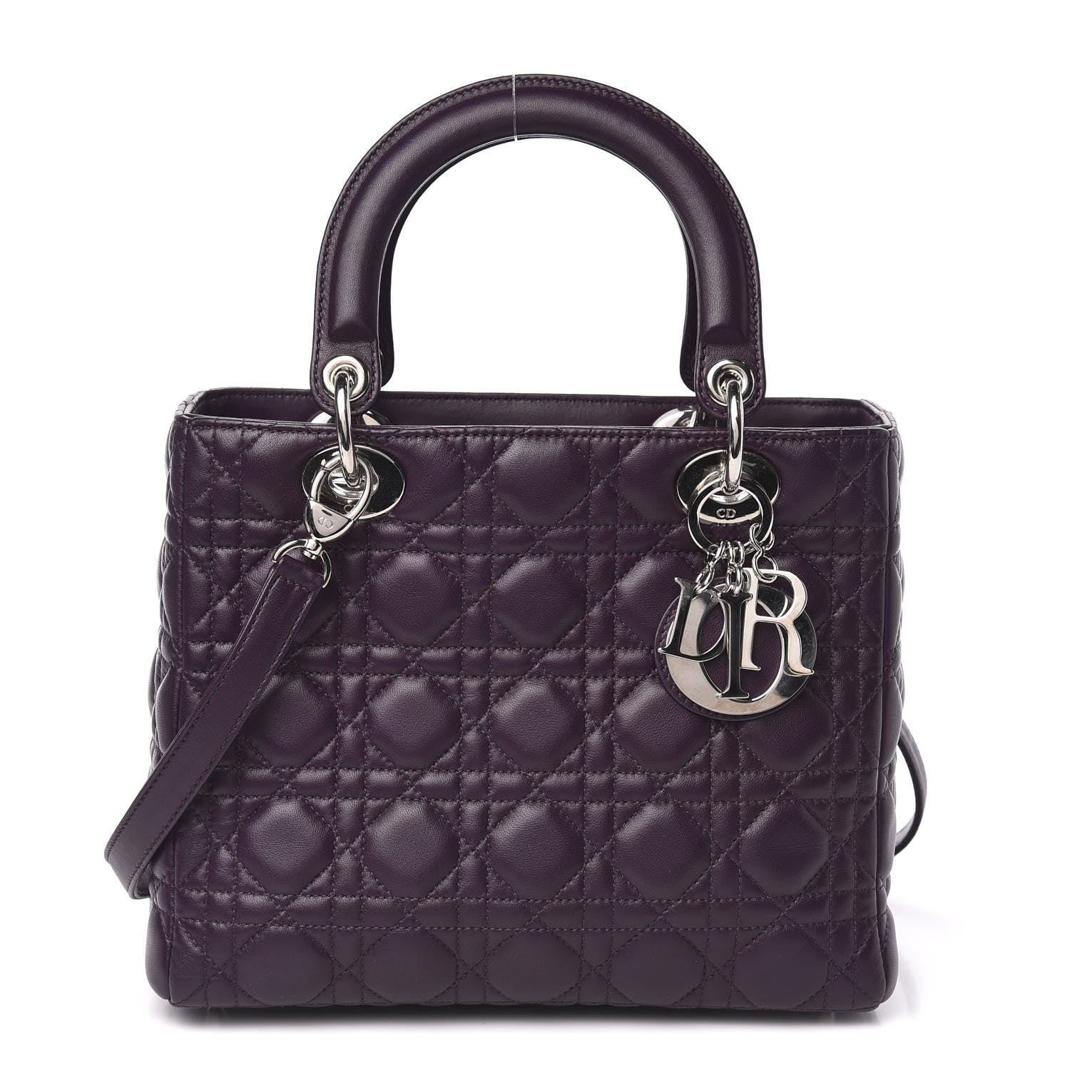 Christian Dior Lambskin Cannage Medium Lady Dior Purple 1 of 10