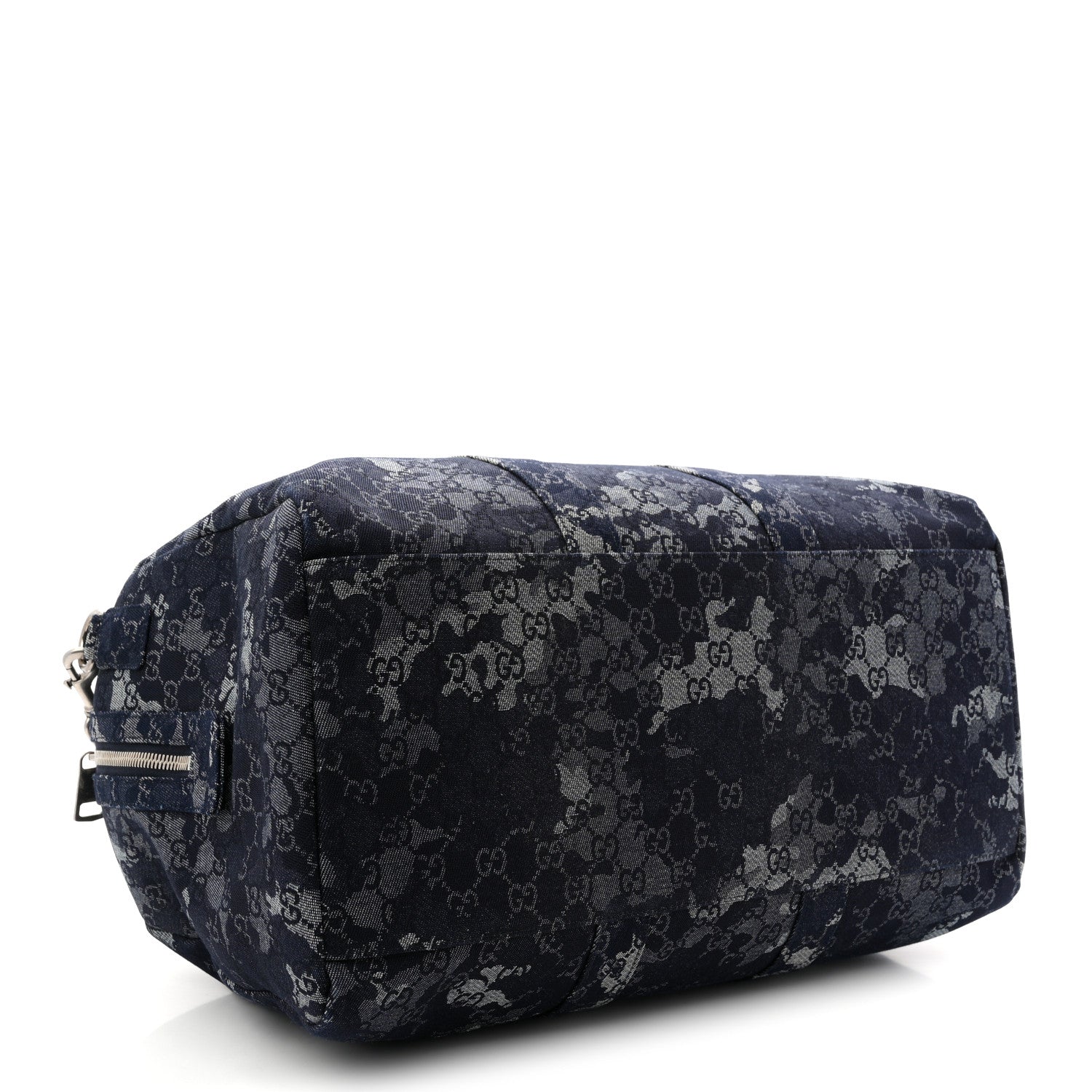 Gucci Denim Monogram Large Duffle Bag Deep Blue 5 of 16