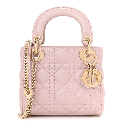 Christian Dior Lambskin Cannage Mini Lady Dior Rose Clair 1 of 10